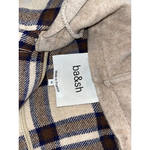 BA&SH women's prago check plaid oversized silhouette hooded coat size M ($688) - Picture 8 of 12